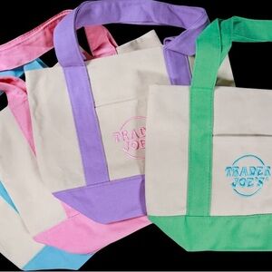 *SOLD* Trader Joe's Mini Pastel Tote Bags - Complete Set